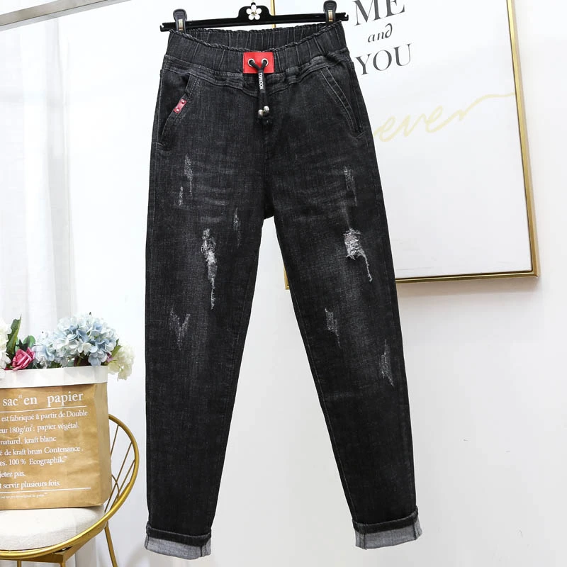 Женские джинсовые брюки с широкими штанинами, повседневные джинсы для женщин в стиле бойфренд на осень и зиму, уличные джинсы с высокой тали... от AliExpress RU&CIS NEW