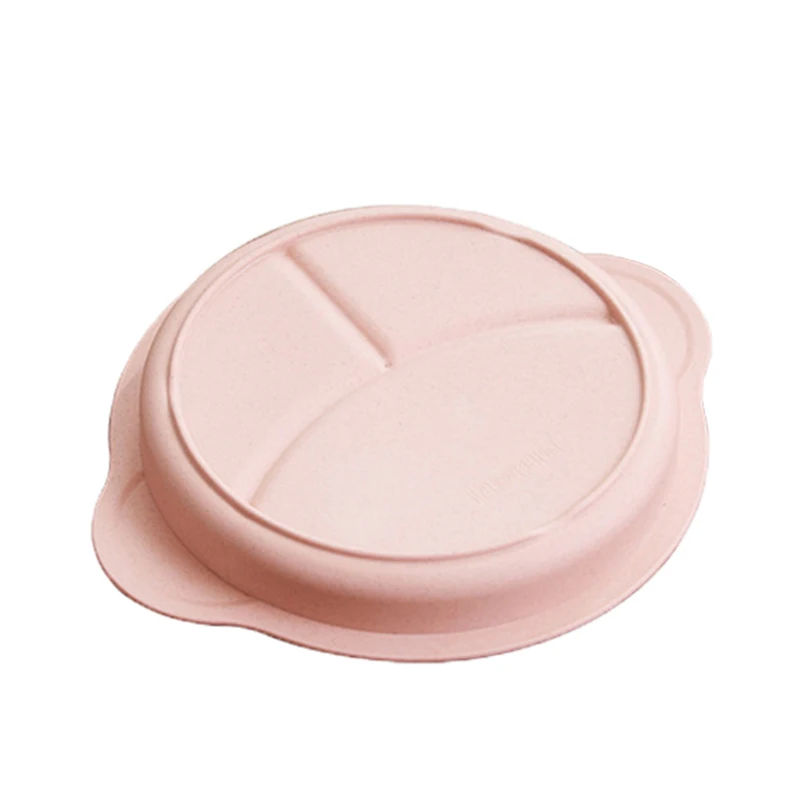 Vajilla de alimentaci&oacute;n para beb&eacute;, plato de paja de trigo para entrenamiento de reci&eacute;n nacido, con tenedor, palillo y cuchara, platos infantiles, MBG0520-4
