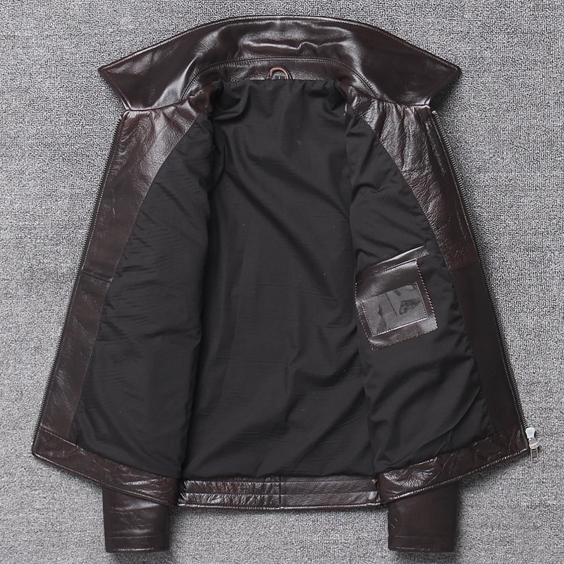 Мужская Байкерская мотоциклетная куртка из натуральной коровьей кожи сезон