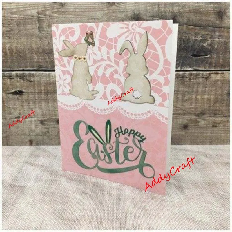 Металлические штампы для вырезания кролика и слов штамп украшения скрапбукинга