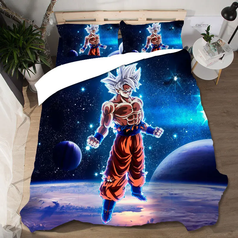 Dragon Ball постельное белье из хлопка домашний текстиль постельное белье высокого качества 3D комплект постельного белья королевского размера детское постельное белье Комплект пододеяльника 2 человека