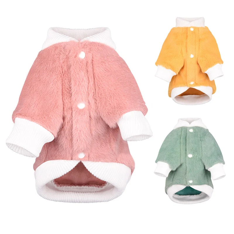 

Soft Thick Velvet Thermal Dog Coat Winter Cold Weather Outfits Luxury Plush Jacket Small Dog Clothes for York Chihuahua Bulldog