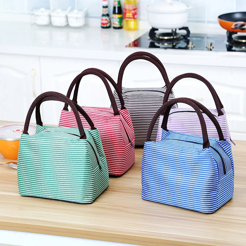 

New Style Fashion Simple Portable Lunch Bag Lunch Box Heat Preservation Bag Canvas Heat Preservation Bag with Rice