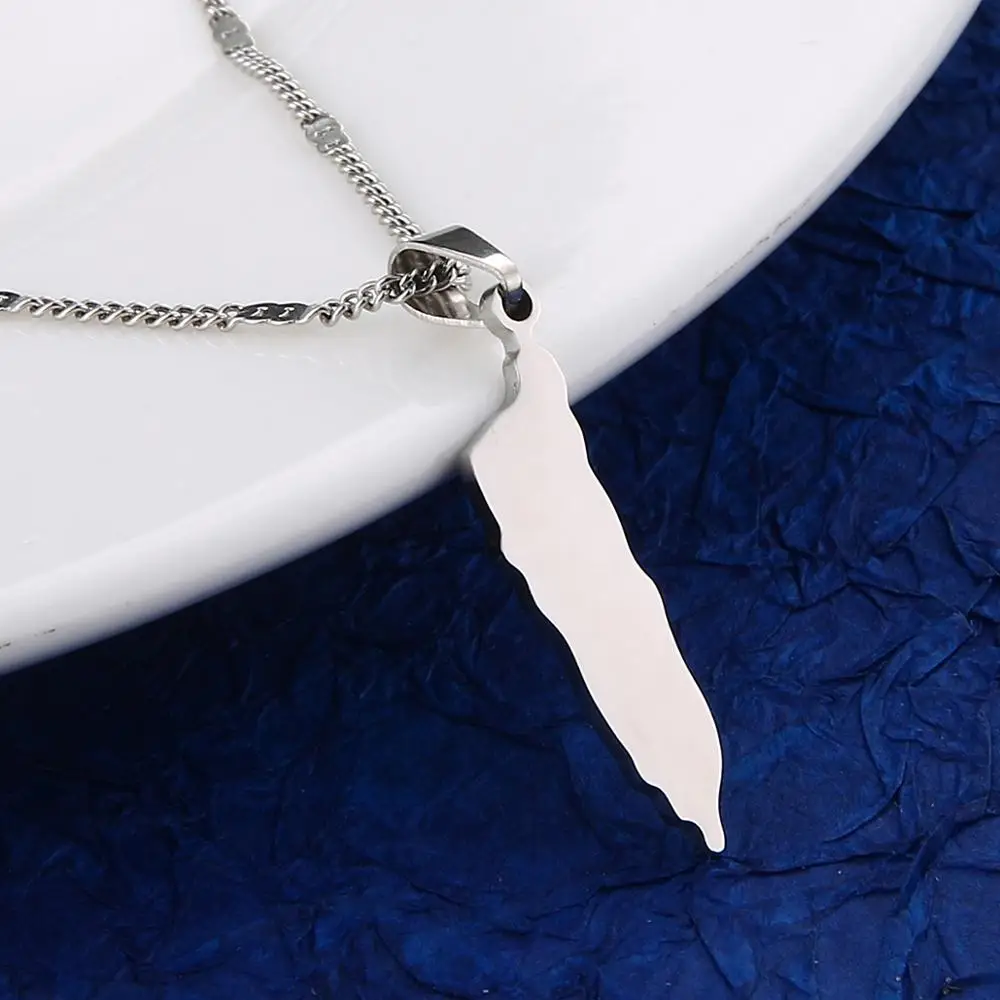 Карта из нержавеющей стали ST. Круа Подвески ожерелье золотой цвет Санта-Круа