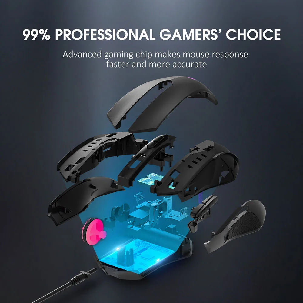 Мышь игровая Проводная VicTsing 8 кнопок 7200DPI USB | Компьютеры и офис