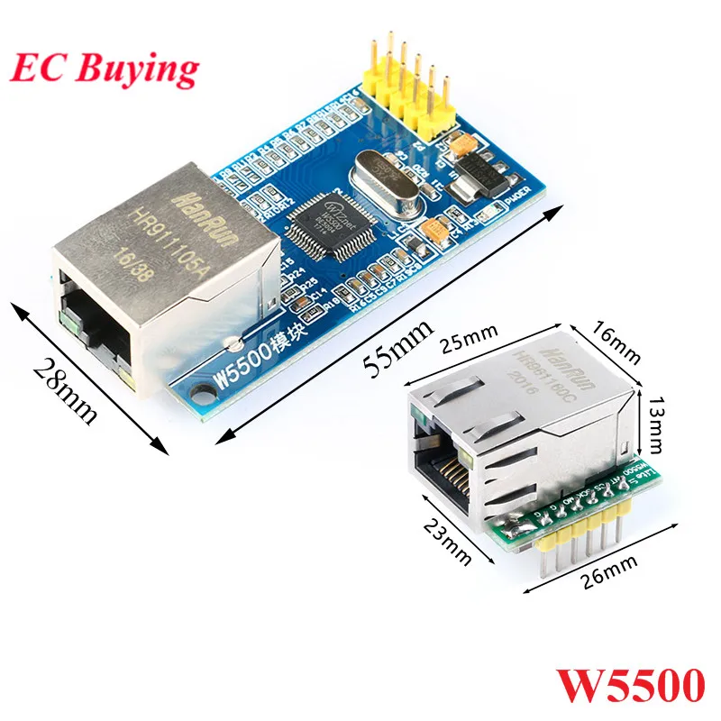 Адаптер Ethernet W5500 SPI LAN с интерфейсом TCP IP 51/STM32 для интерфейса Arduino|Интегральные