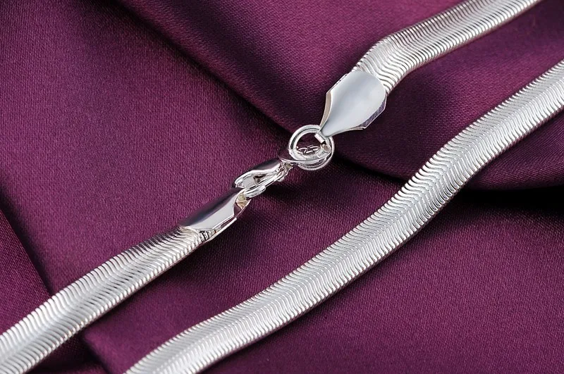 

Silver Plated Necklace&Pendant,Fashion Jewelry Accessories,6MM 16-30 Inch Soft Snake Chain Necklaces For Women Men