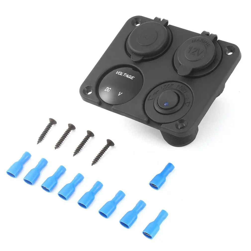 НОВЫЙ 4 в 1 двойной Переходник USB для зарядки машине гнездо прикуривателя