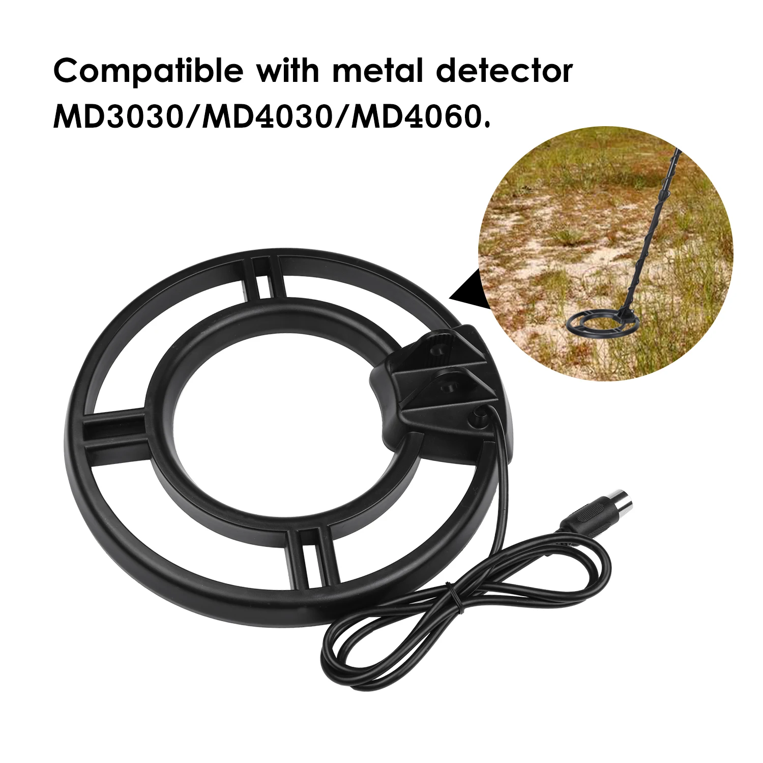 

9.7-inch Search Coil Waterproof Round Searching Coil Gold Nugget Search Coil Compatible with Metal Detector MD3030/MD4030/MD4060