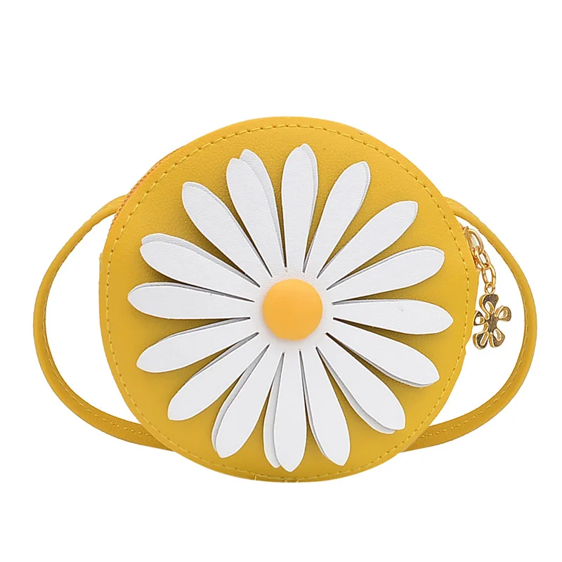 Cute Little Daisy Girl Small Childrens Shoulder Bags Fashion PU Leather Princess Mini Messenger Bag Coin Purse Wallet Handbags