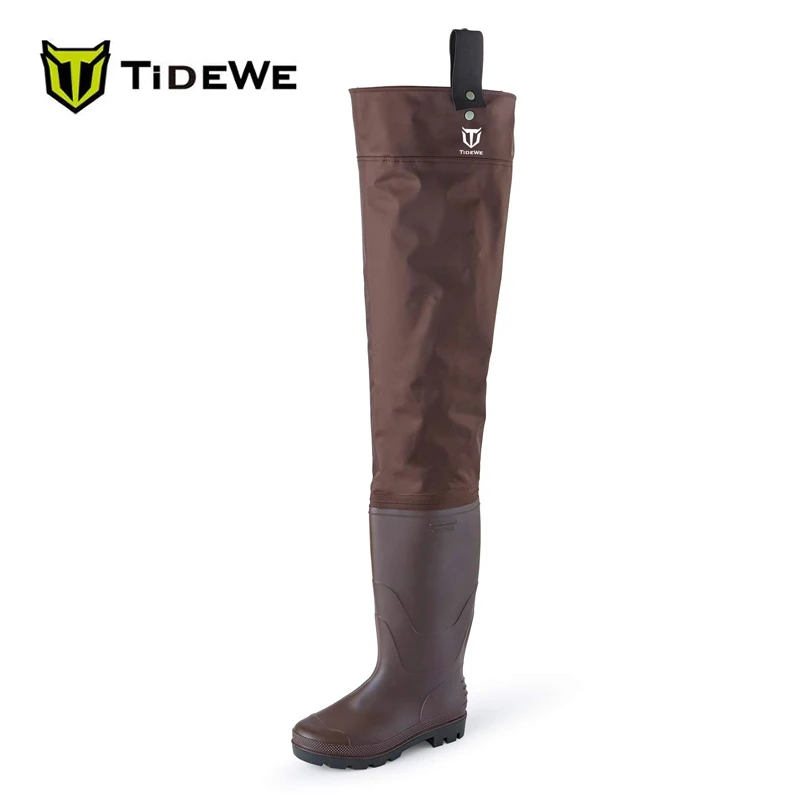 TideWe коричневые многоцелевые хип Waders легкие ПВХ рыбацкие сапоги Hip Boots охотничьи
