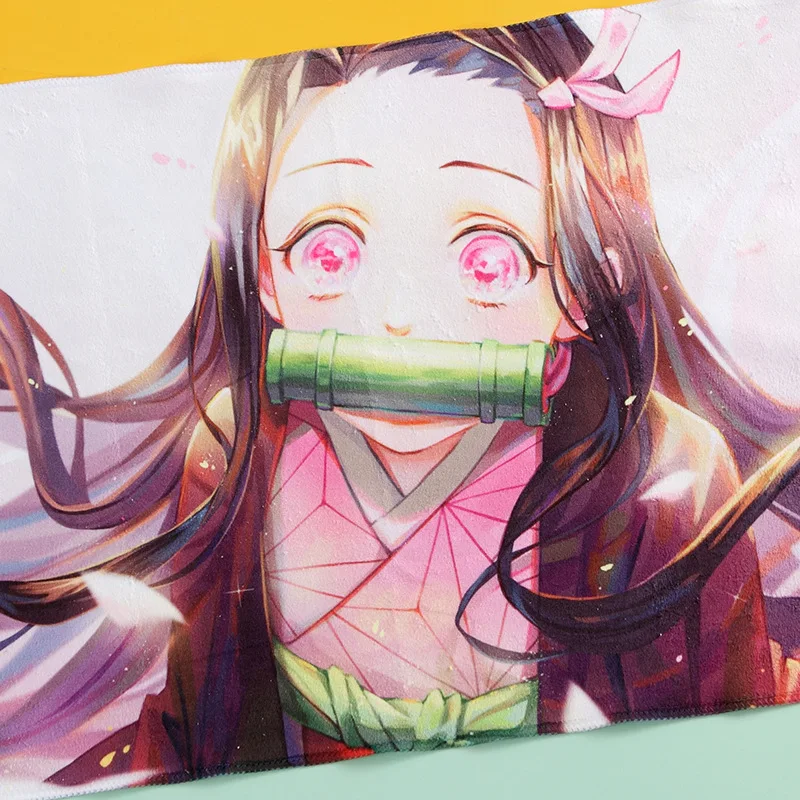 

80CM Comic Demon Slayer: Kimetsu No Yaiba Single side printing Superfine fiber Cute Cartoon Towel Model Toys Gift for kids