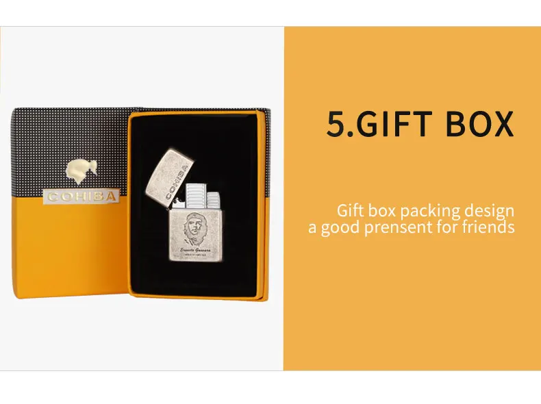 COHIBA зажигалка для сигар, 2 фонарь, Крутые гаджеты, портативная Зажигалка для сигарет, аксессуары для путешествий с подарочной коробкой