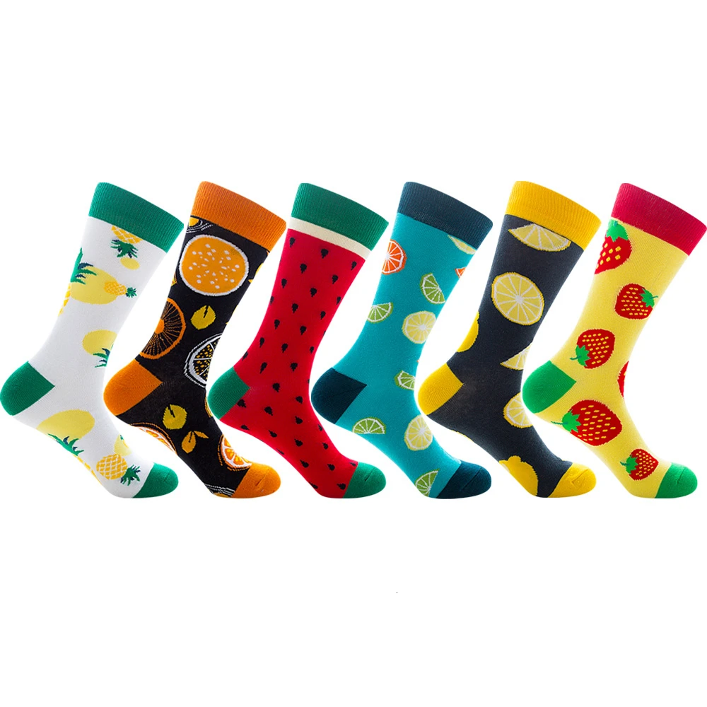 Креативные мужские цветные полосатые носки из чесаного хлопка с героями