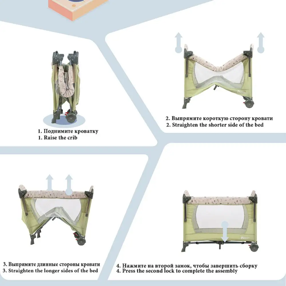 Crib splicing large bed removable bb multi-function portable folding newborn baby bedside cradle | Мать и ребенок