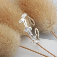 fashion opening ginkgo leaf rings adjustable size dainty simple plant silvery jewelry for women wedding party new year gifts