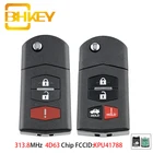 BHKEY KPU41788 раскладной смарт-ключи для Mazda 6 седан RX-8 2005 2006 2007 2008 автомобильный брелок дистанционного управления с ключом 313,8 МГц 4D63 чип 34 кнопки