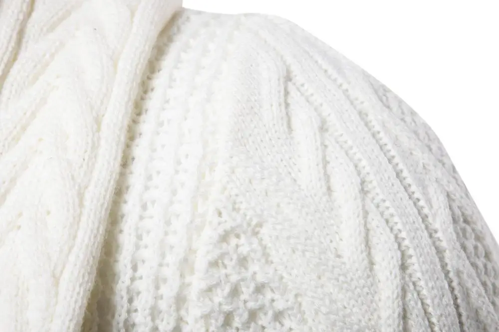 Мужская вязаная водолазка с лацканами и длинными рукавами однотонный