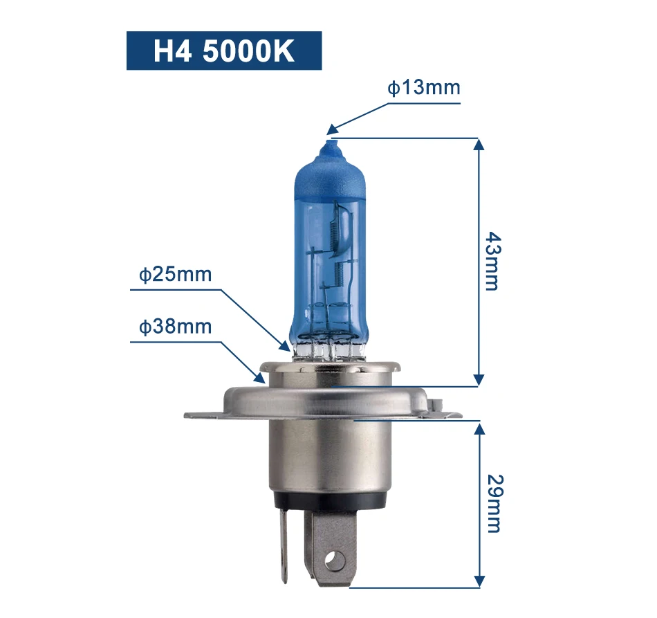 Philips h4 halogen 55W 12V Diamond Vision 5000K Ultimate White Light auto lamp H4 Headlight Original Car Accessories 2PCS