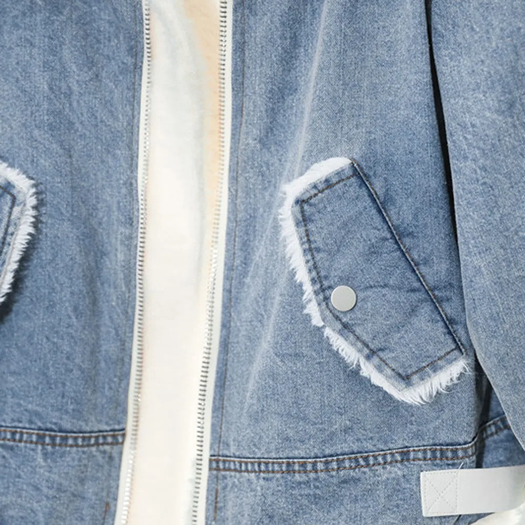 Модная женская зимняя джинсовая куртка Autume из хлопка ветровка пальто верхняя