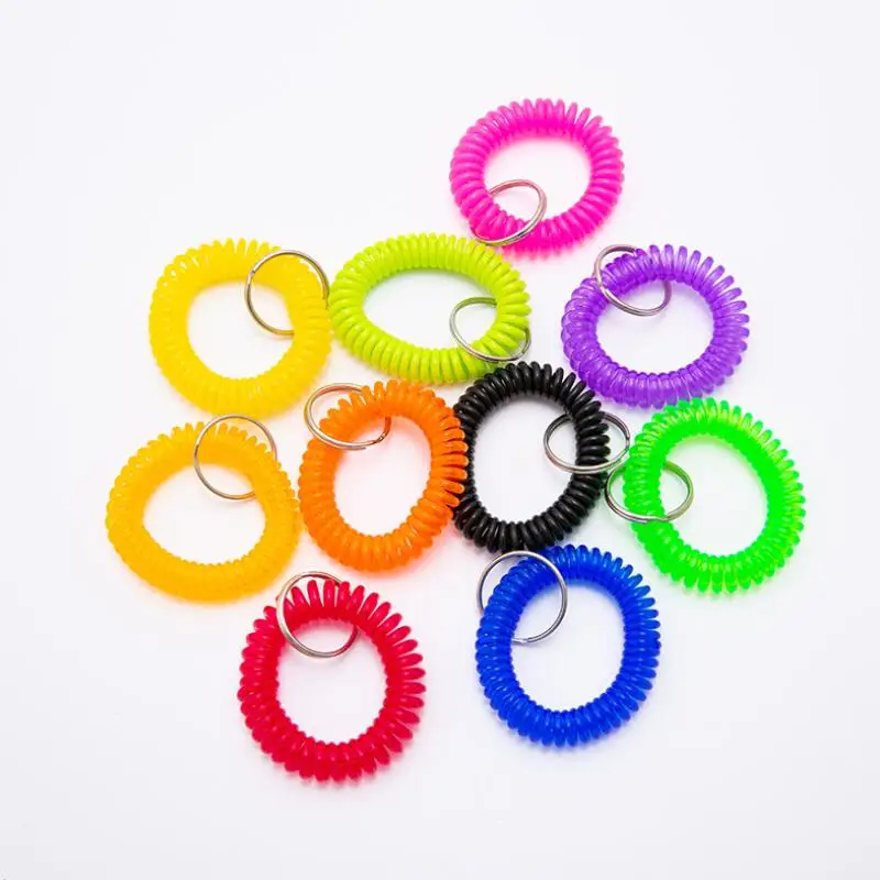 売る 500 個伸縮スパイラル手首コイルキータグ春手リング衣服タグ腕時計バンドキーホルダー LX8704
