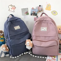 school bag vintage girl shoulder bags female waterproof nylon backpack korean solid color backpack women harajuku large capacity