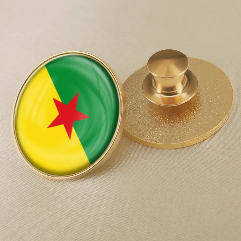 Фото French Guiana of France Map Flag Brooch Badges Lapel Pins №1