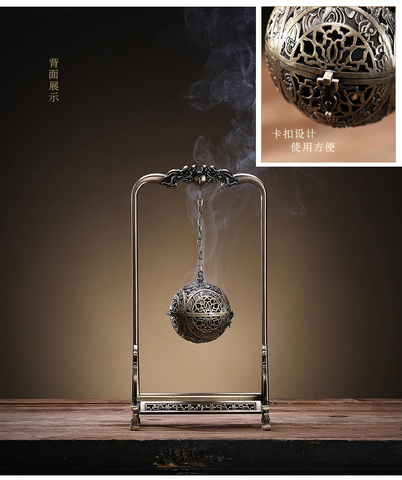 

Antique Backflow Incense Burner Holder Ball Buddha Zen Tibetan Incense Burner Smoke Back Flow Bruleur Encens Home Decor AD50IB
