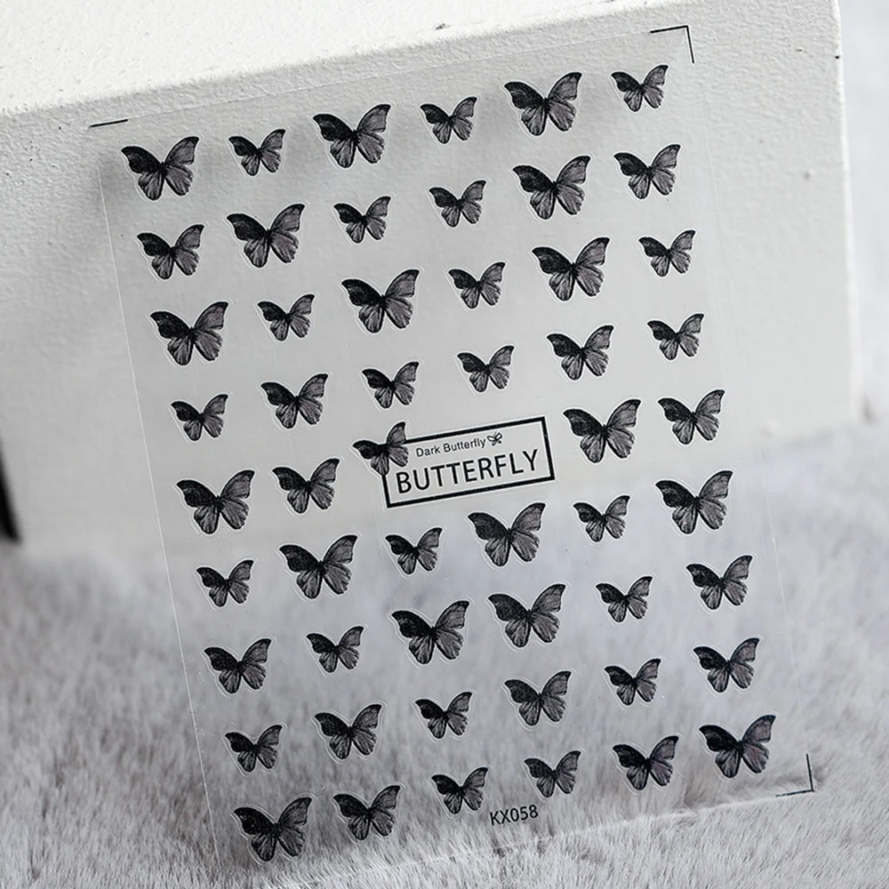 

1 Sheet Fashion 5D Engraved Nail Sticker Butterfly Shape Charm Design Ultra Thin Nail Slider Decals Exquisite DIY Nail Art Decor