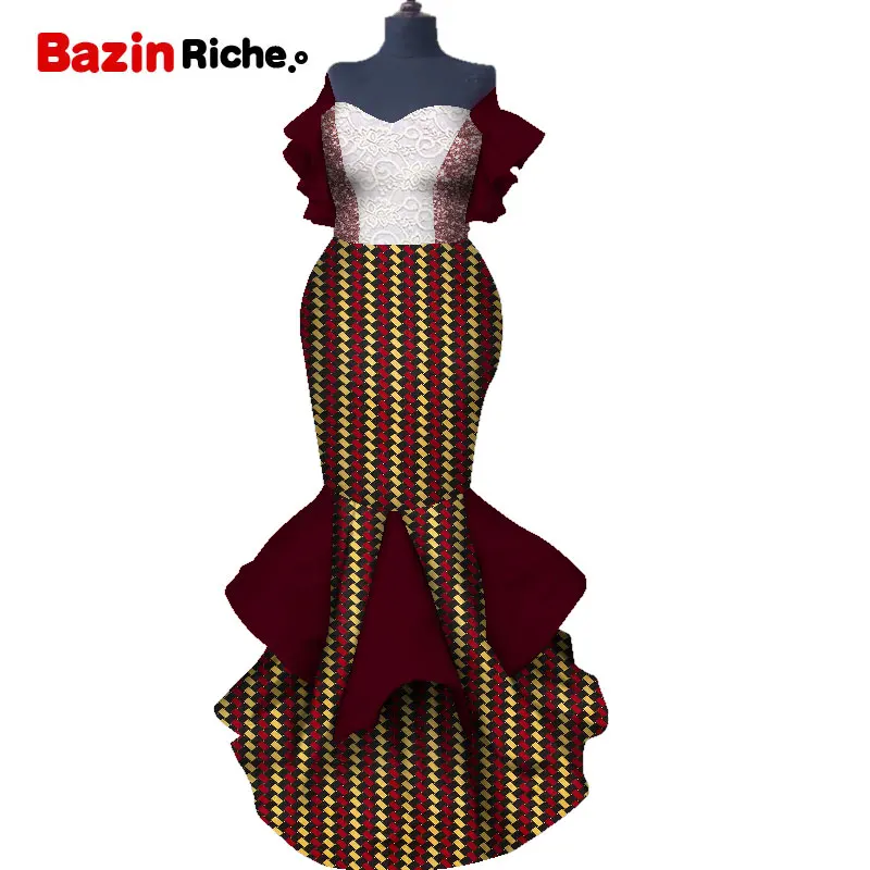 

African Print Dresses for Women Dashiki African Short Sleeve Dress Dashiki Mermaid Dress Plus Size Women Clothing WY6137