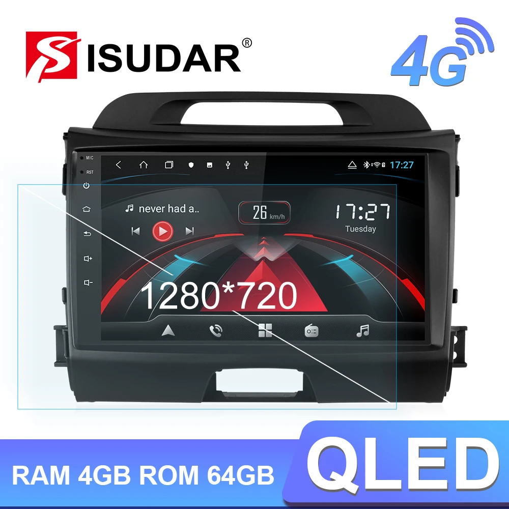 Автомагнитола Isudar H53 для KIA/Sportage мультимедийный плеер на Android с восьмиядерным