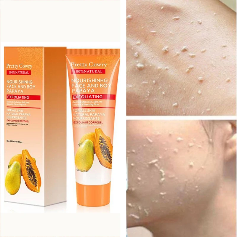 

5 шт., 100 г, натуральная эссенция папаяса, пилинг, очищающее средство, натуральный отшелушивающий крем для лица