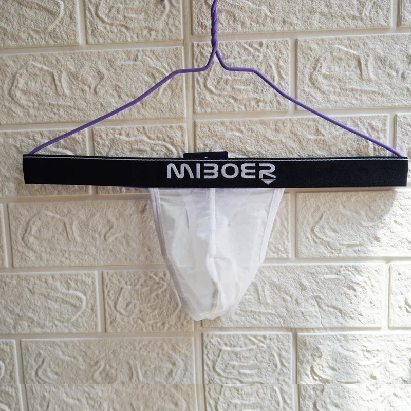 Мужские трусы брифы с низкой талией модные одноцветные плавки прозрачные| |