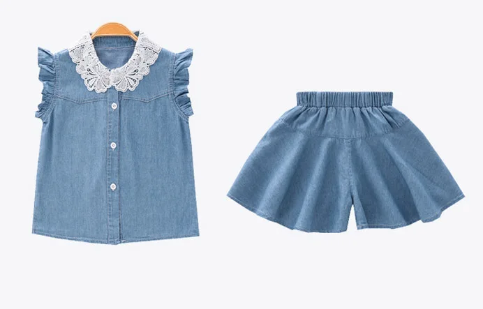 

Girls Chiffon Sets Summer New Style Teen Kids Girls Clothes Bow Floral Short Sleeves Shirts & Shorts 2Pcs Children Outfits