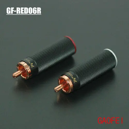 

4pcs gaofei RED06R red copper Rca plugs connector hi-end audio
