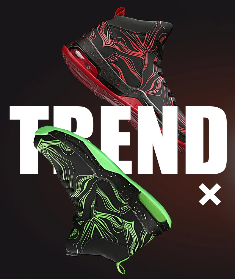 Jordan shoes high help couple night light basketball shoes shock-absorbing anti-slip wear-resistant combat boots sneakers