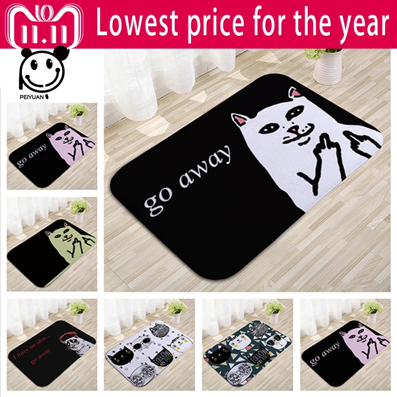 Кота со средним пальцем коврики коралловые бархат ковры юмористическое смешное