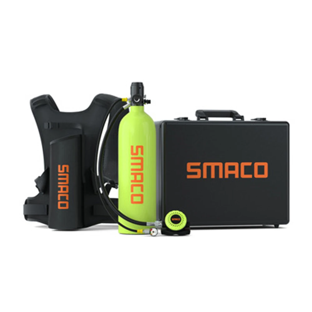 

Smaco 2L Scuba Diving Tank Adapter Mini Oxygen Cylinder Set Respirator Air Tank Snorkeling Diving Equipment Refillable Design