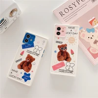 luxury metal lens protection phone cases for iphone 12 11 pro xs max xr x 8 7 plus cute cartoon frame print soft tpu back cover