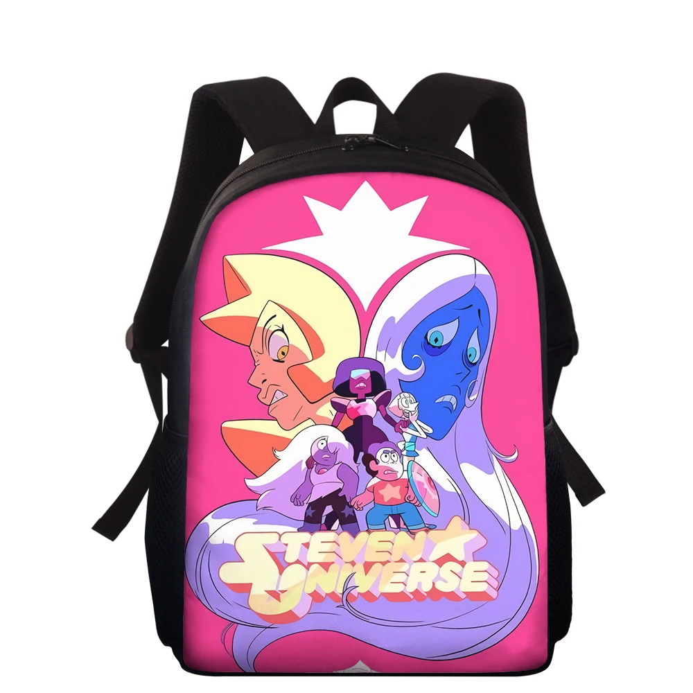 HaoYun Fashion 15-Inch Children's Backpack Steven Universe Pattern Kids School Bags Cartoon Anime Design Students Book Bags