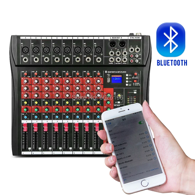 Профессиональный 8 канальный DJ микшер с Bluetooth звуковой миксер аудио караоке