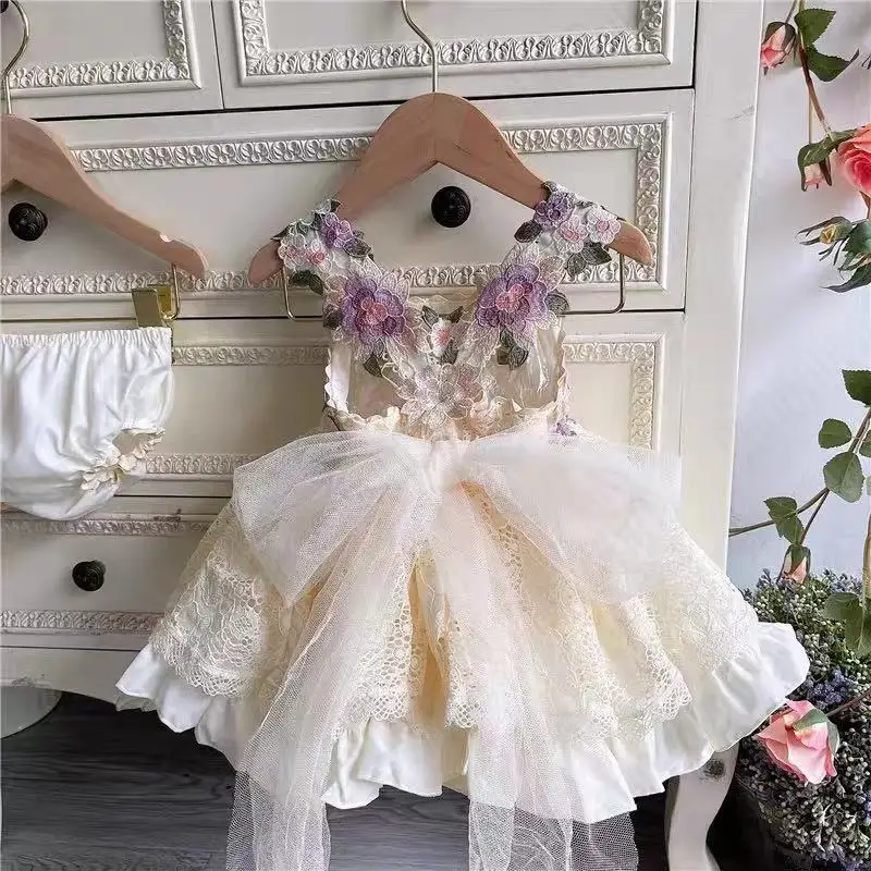 Летнее испанское платье принцессы на заказ светильник-желтое платье-пачка для