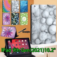 tablet case for funda tablet ipad 9th 10 2 inch 2021 3d art pattern pu leather foldable stand cover for ipad 9th generation