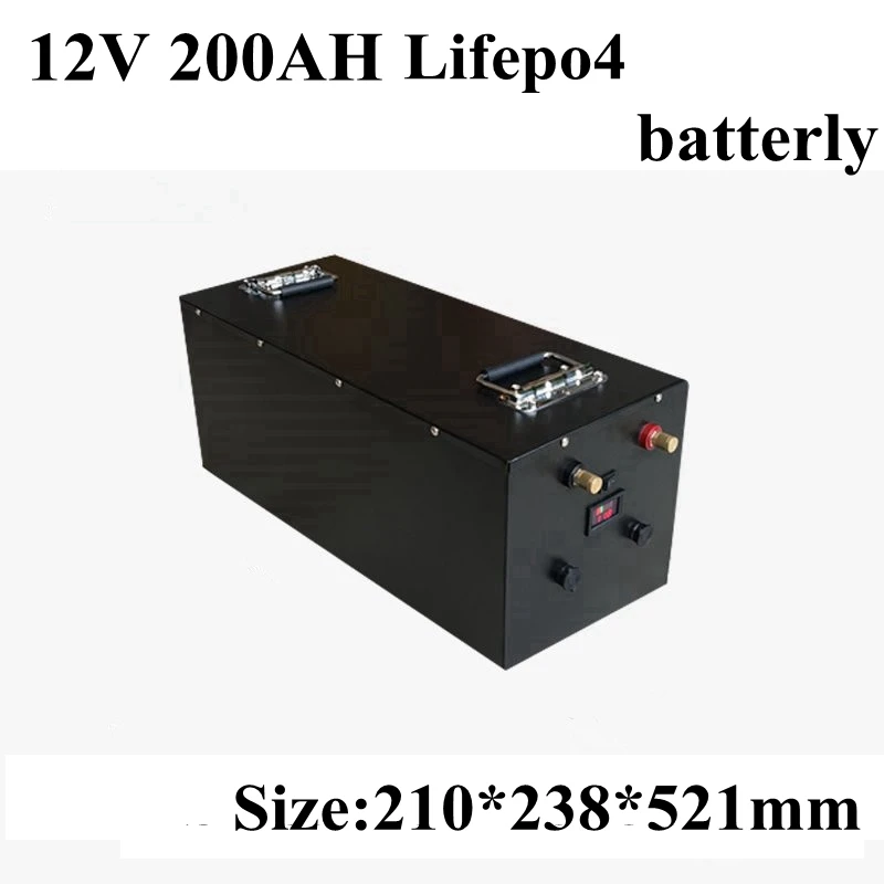 Водонепроницаемый Lifepo4 12v 200ah Аккумулятор литиевый для двигателя дома солнечная