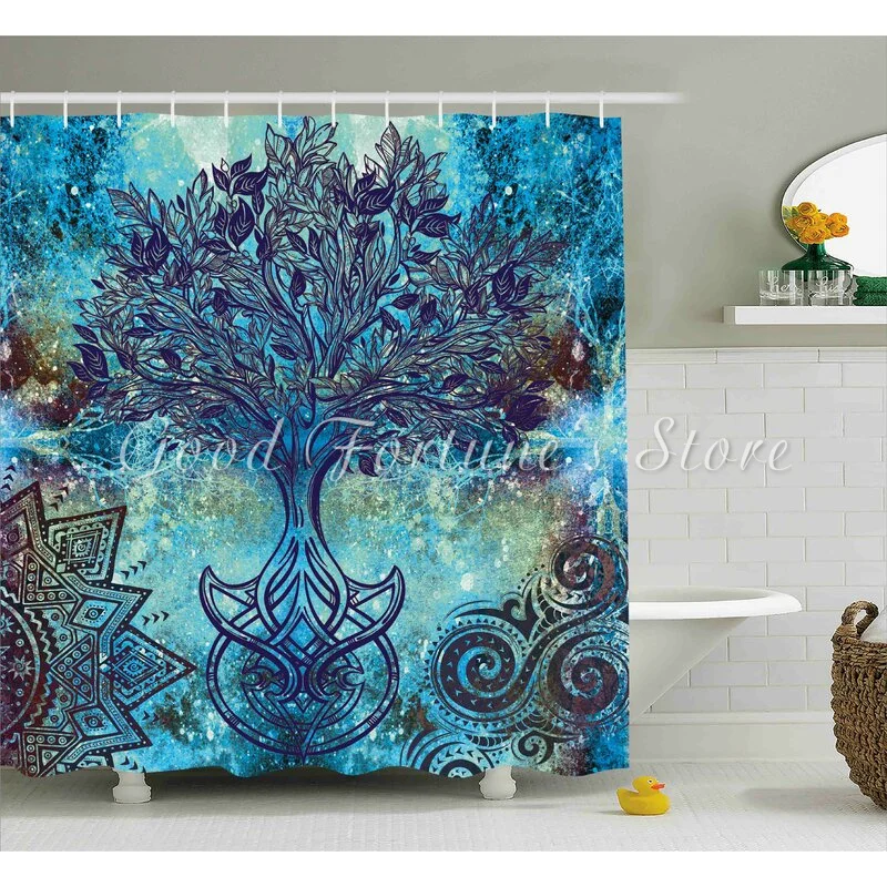 

Ethnic Mandala Trees Shower Curtain