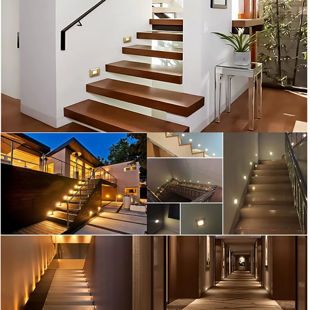 

Luxurious Smart LED Wall Light Embedded Stair Lamp 1.5W Indoor Decoration Steps Ladder Stairway Corridor Kitchen Aluminum