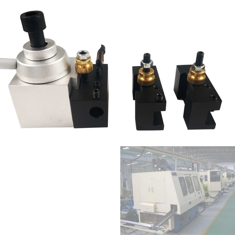 

Aluminum Quick Change Tool Post and Holder Kit for Mini Lathe Cutting, Knurling