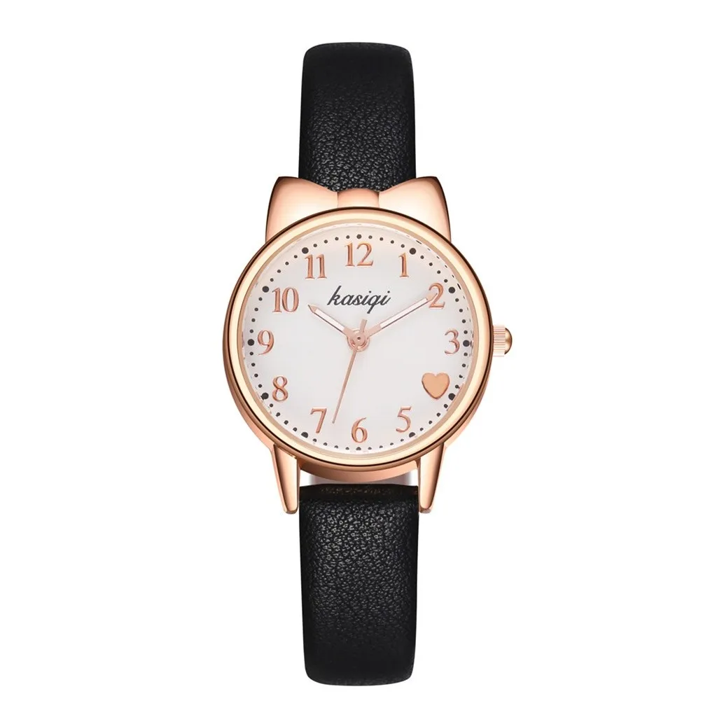 Женские наручные часы reloj mujer женские с кошачьими ушками студенческие ремешком