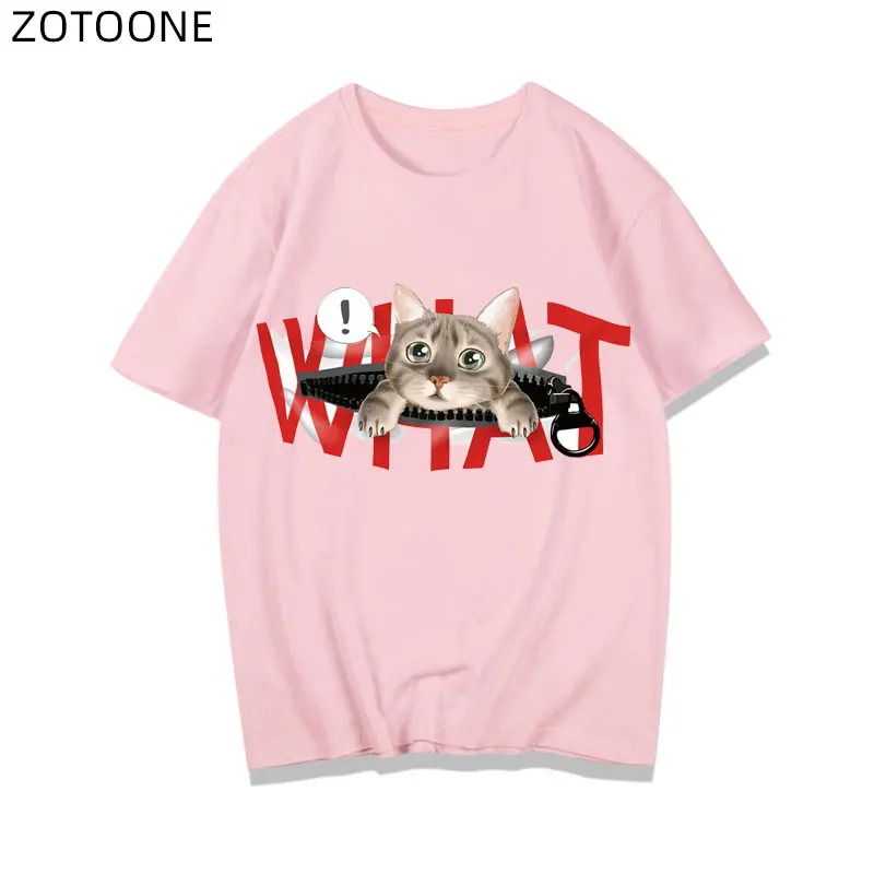 

ZOTOONE Ironing Bad Cat Patch for Clothing Cartoon Animal Letter Stickers for Kids Girls Thermo Transfers Patches for T-shirt D