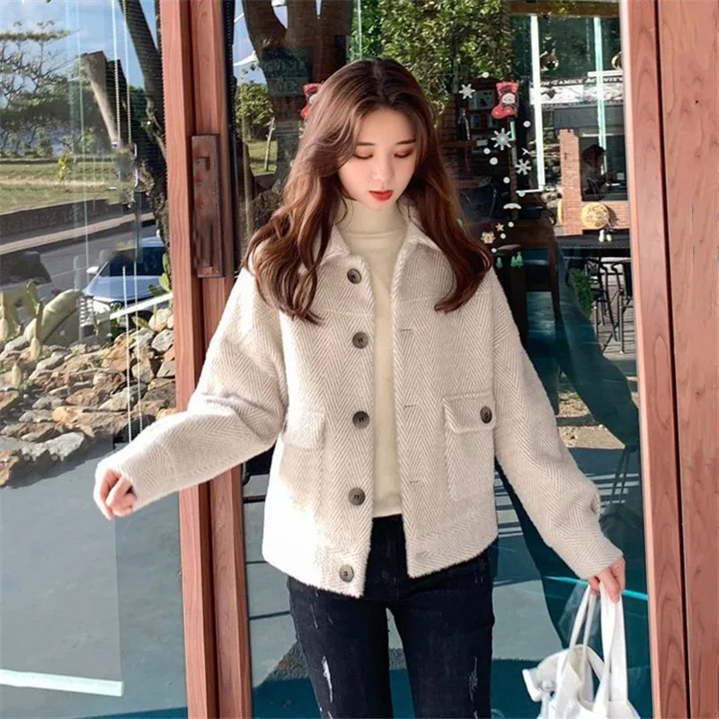 

Imitation Mink Velvet Short Coat Women's Autumn And Winter Short 2020 New Sweater Net Red Fashion All Match Cardigan C167